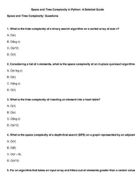 Time Complexity Questions Python