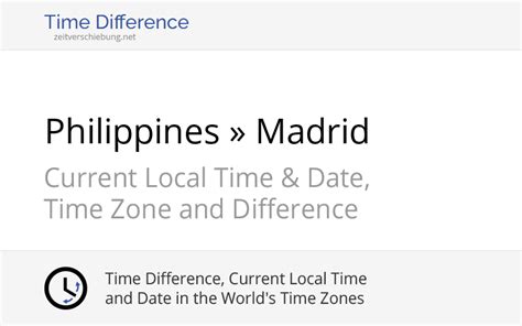 time difference of philippines and spain