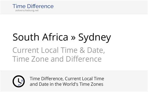 time difference south africa and australia