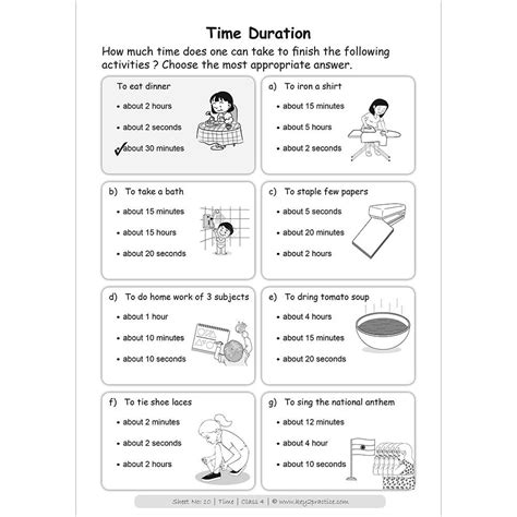 Time Duration Worksheets Grade 4