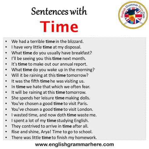 Time Examples In Sentence