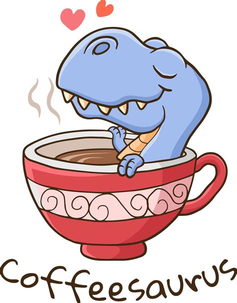 Time For Coffee Dinosaur