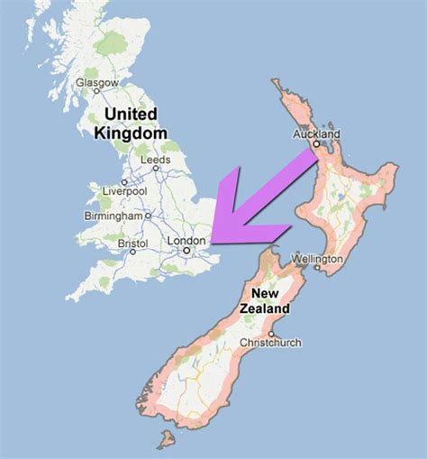 time in london compared to nz