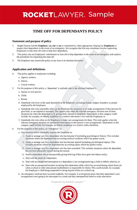 time off for dependants proof