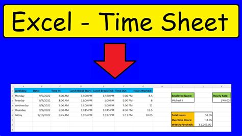 Time Sheet On Excel Calculate
