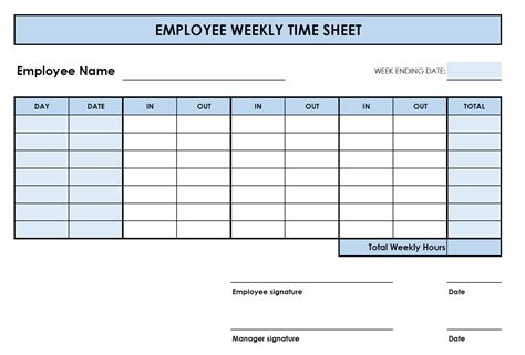 8 Best Images of Blank Printable Timesheets Free Printable Timesheet