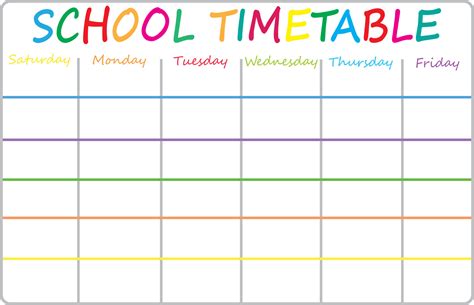 Time Table Ideas For School