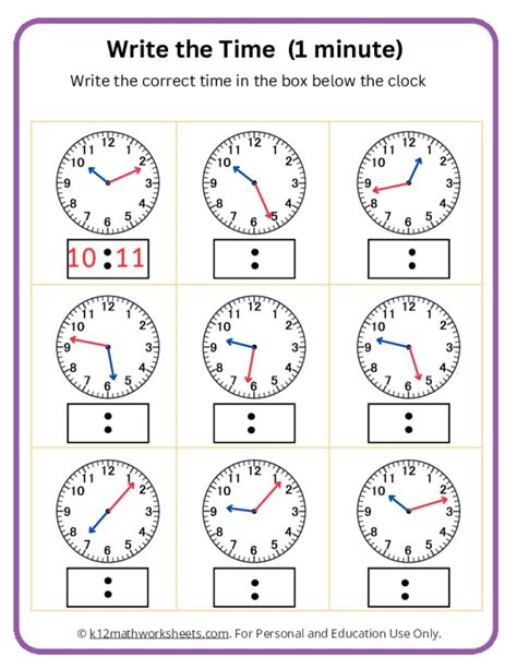 Time Telling Clock Worksheets