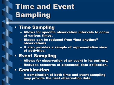 Time Vs Event Sampling