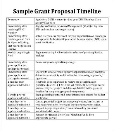 timeline for grant proposal