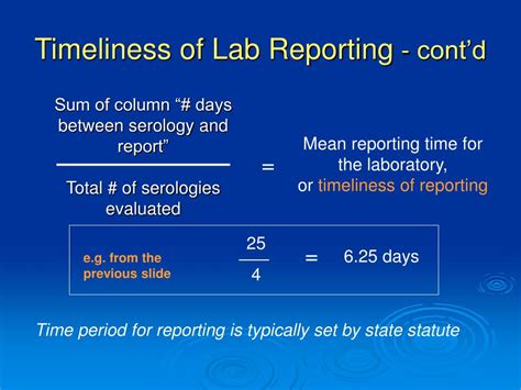 timeliness of the report