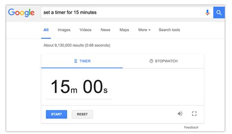 timer 15 minutes google