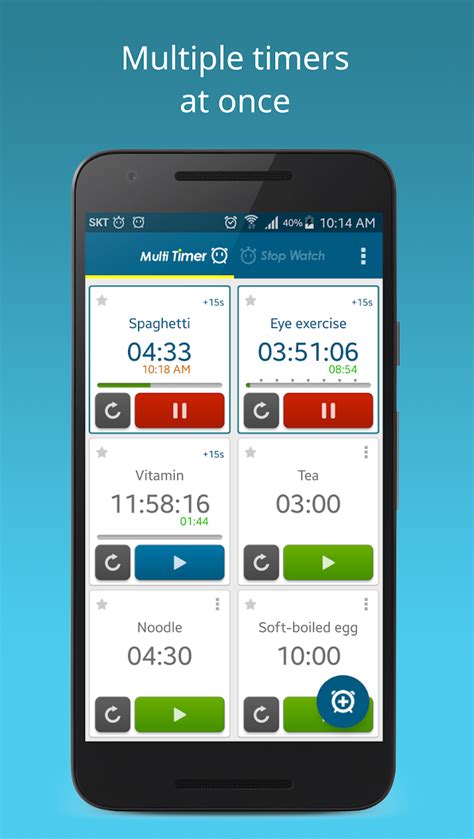 timer app with multiple timers