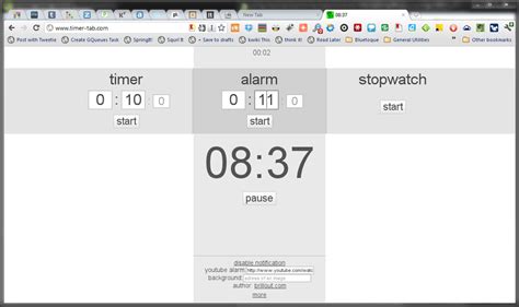 Timer Clock Tab
