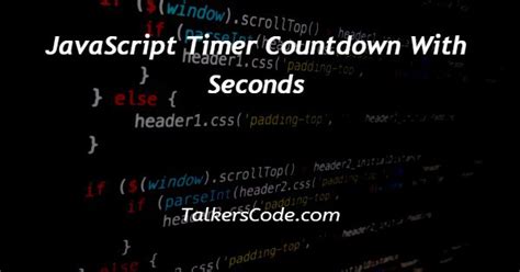Timer In Javascript Seconds