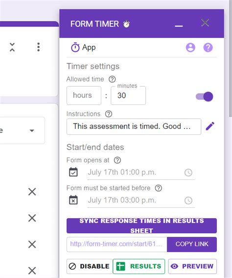 Timer On Google Forms