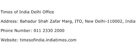 times of india contact details