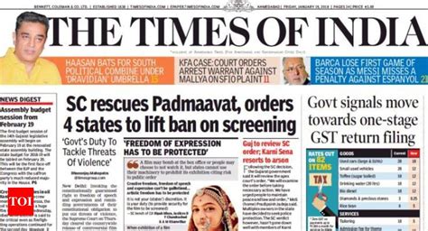 times of india headlines today in english
