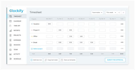 Timesheet App Design