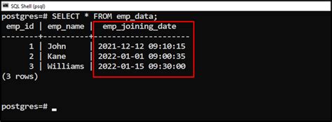 timestamp without time zone in postgresql