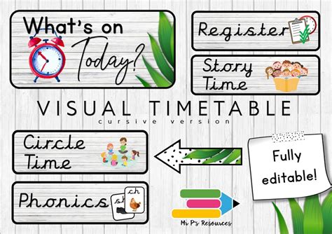 Timetable In Cursive Writing
