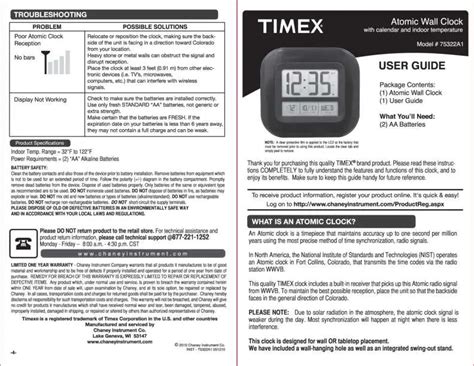 Timex Digital Wall Clock Manual
