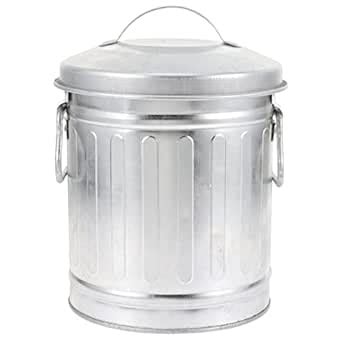 Tin Garbage Can With Lid