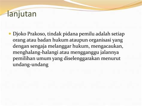 tindak pidana pemilu ppt