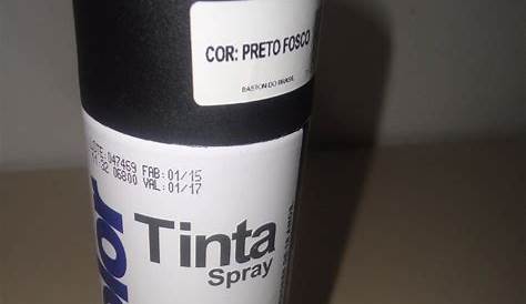 Tinta Preto Fosco Spray Para Metais Madeira Artesanato - R$ 42,90 em
