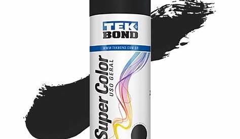 Kit C/12 Tekbond Tinta Spray Preto Fosco De Uso Geral 350ml
