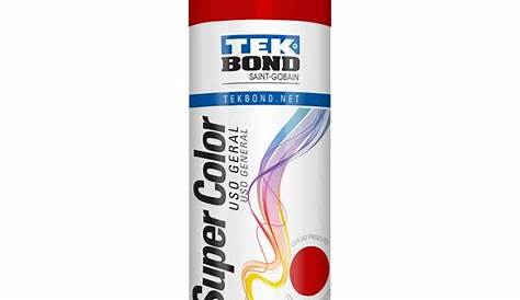 Tinta Spray Vermelho Tekbond Super Color uso Geral 350Ml