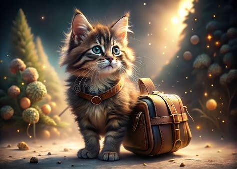 Tiny Kitten With Backpack