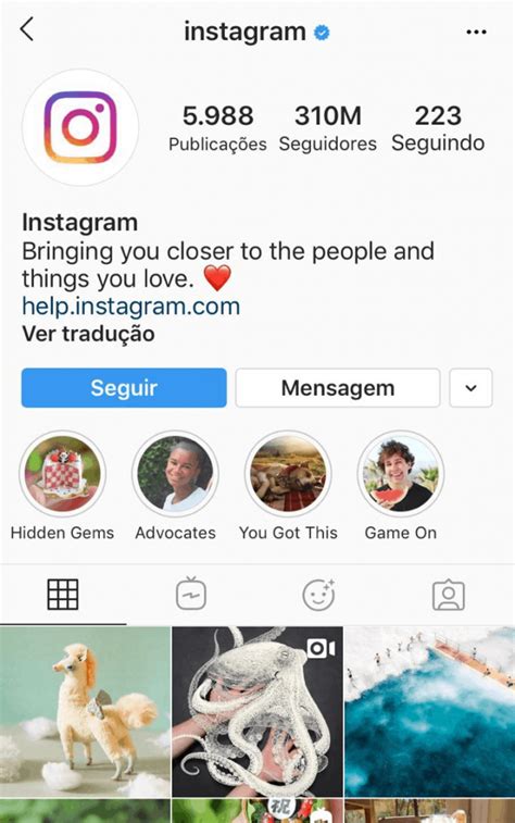 tipo de conta no instagram