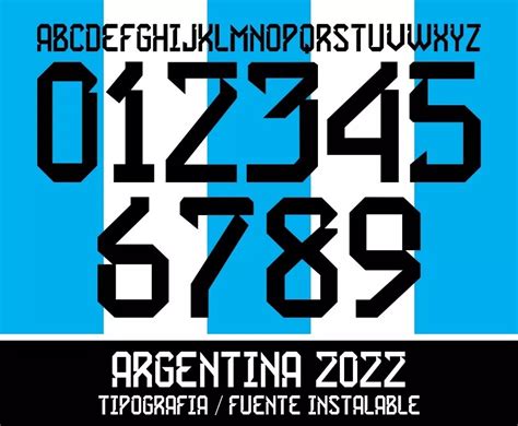 tipografia de la camiseta de argentina 2022