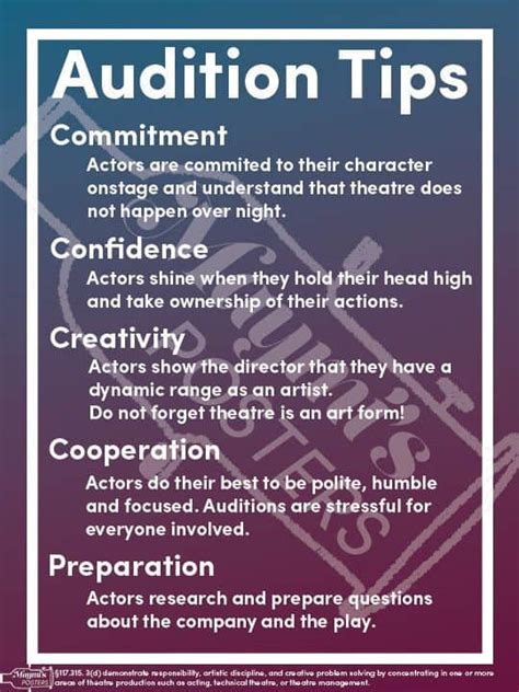 tips for auditioning for a school play