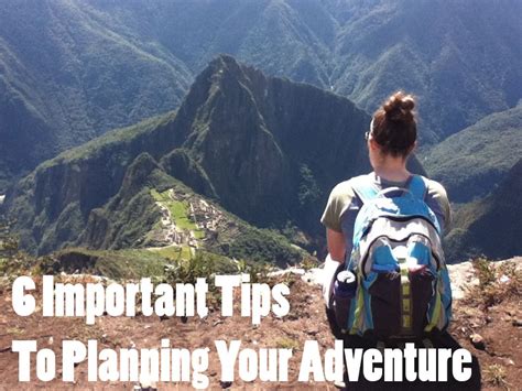 Tips for planning adventure