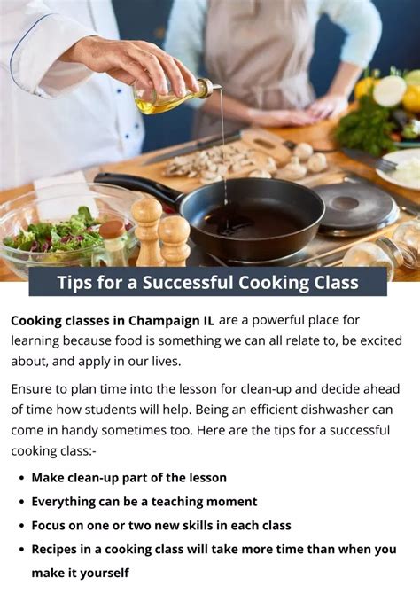 tips maximizing cooking class
