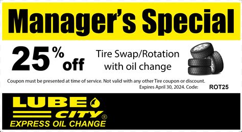 Tire Change Coupons