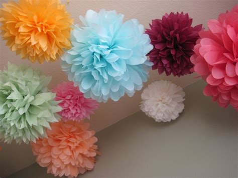 Tissue Pom Poms Decorating