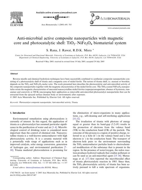 Titanium Dioxide Biomaterial