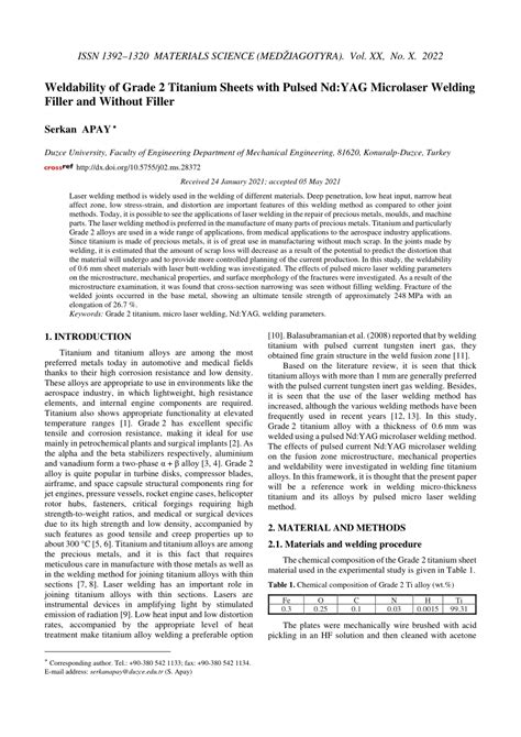 Titanium Grade 2 Weldability