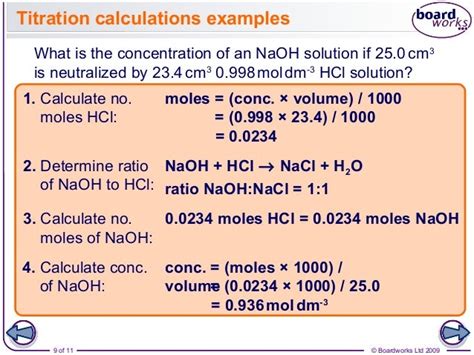 Titration Calculations Worked Examples