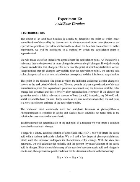 Titration Experiment Grade 12 Memo 2022 Report