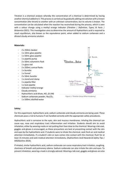 Titration Practical Theory