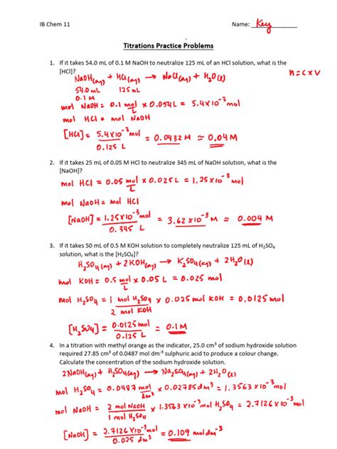 Titration Practice Problem