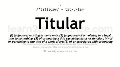 titular definition in spanish