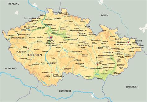 Tjeckien Karta Utvecklingen av det tjeckiska språket / Här finns en