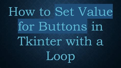 Tkinter Button Set Value