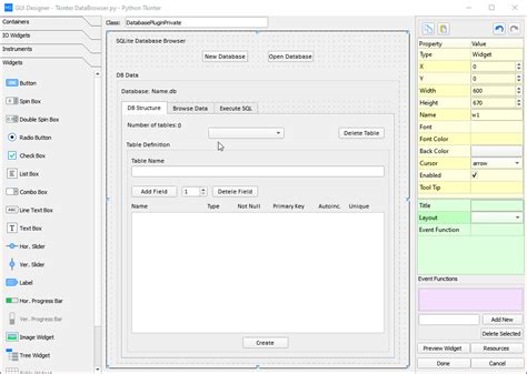 Tkinter Complex Gui Example