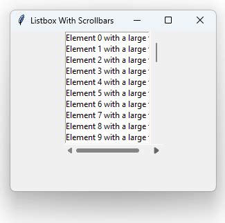 Tkinter Scrollbar Listbox